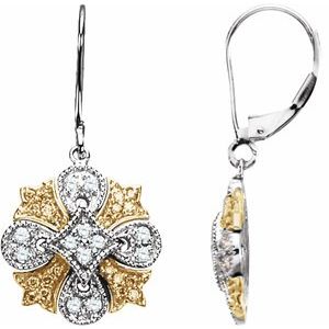 14K White/Yellow Gold 1/2 CTW Natural Diamond Earrings