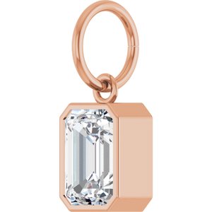 14K Rose Gold 1 1/4 CT Lab-Grown Diamond Charm/Pendant – image 2