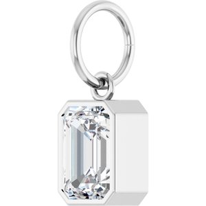 14K White Gold 1 1/4 CT Lab-Grown Diamond Charm/Pendant – image 2