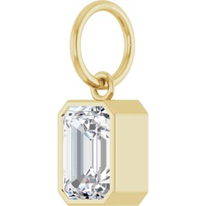 14K Yellow Gold 1 1/4 CT Lab-Grown Diamond Charm/Pendant – image 2