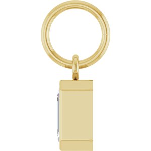 14K Yellow Gold 6x4 mm Emerald Charm/Pendant Mounting – image 5