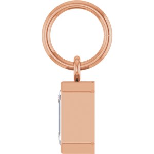 14K Rose Gold 6x4 mm Emerald Charm/Pendant Mounting – image 5
