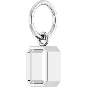 14K White Gold 6x4 mm Emerald Charm/Pendant Mounting – image 4