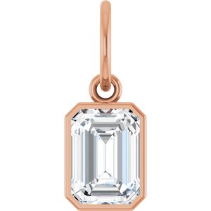 14K Rose Gold 1 1/4 CT Lab-Grown Diamond Charm/Pendant
