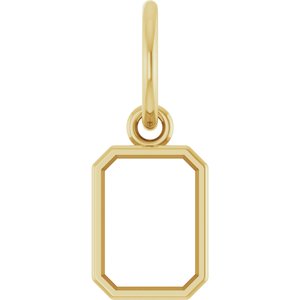 10K Yellow Gold 7x5 mm Emerald Charm/Pendant Mounting – image 2