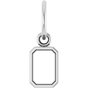 14K White Gold 6x4 mm Emerald Charm/Pendant Mounting – image 2