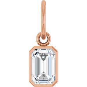 14K Rose Gold 6x4 mm Emerald Charm/Pendant Mounting