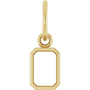 14K Yellow Gold 6x4 mm Emerald Charm/Pendant Mounting – image 2