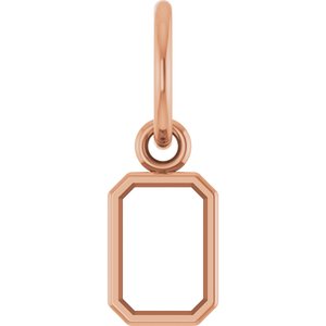 14K Rose Gold 6x4 mm Emerald Charm/Pendant Mounting – image 2