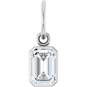 10K White Gold 6x4 mm Emerald Charm/Pendant Mounting