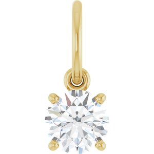 14K Yellow Gold 1/2 CT Natural Diamond Charm/Pendant
