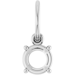 10K White Gold 5 mm Round Charm/Pendant Mounting – image 2