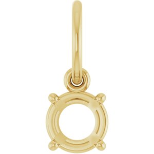 14K Yellow Gold 5 mm Round Charm/Pendant Mounting – image 2