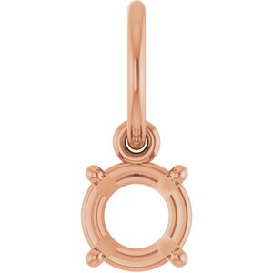 14K Rose Gold 5 mm Round Charm/Pendant Mounting – image 2