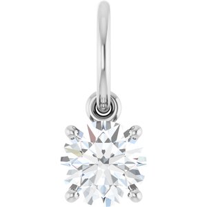 14K White Gold 1/2 CT Lab-Grown Diamond Charm/Pendant