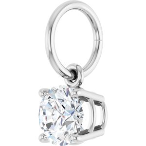 14K White Gold 5 mm Round Charm/Pendant Mounting – image 3
