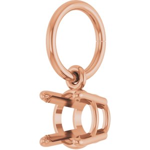 14K Rose Gold 5 mm Round Charm/Pendant Mounting – image 4