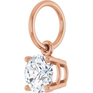 14K Rose Gold 1/2 CT Natural Diamond Charm/Pendant – image 2