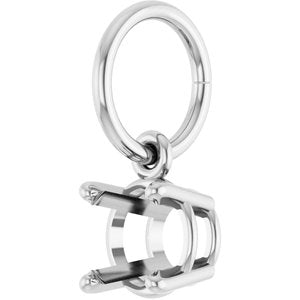 14K White Gold 5 mm Round Charm/Pendant Mounting – image 4