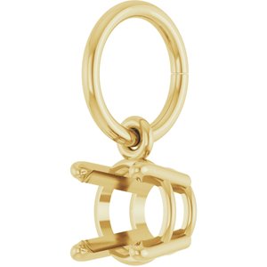14K Yellow Gold 5 mm Round Charm/Pendant Mounting – image 4