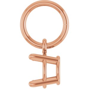 14K Rose Gold 5 mm Round Charm/Pendant Mounting – image 6