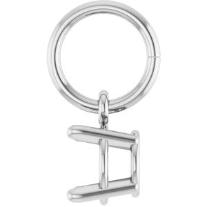 10K White Gold 5 mm Round Charm/Pendant Mounting – image 6