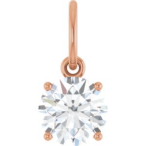 14K Rose Gold 1 CT Lab-Grown Diamond Charm/Pendant