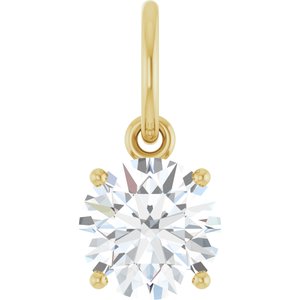 14K Yellow Gold 9/10 CT Natural Diamond Charm/Pendant