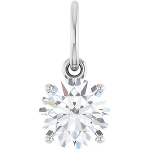 Platinum 9/10 CT Natural Diamond Charm/Pendant