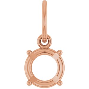 14K Rose Gold 6.5 mm Round Charm/Pendant Mounting – image 2