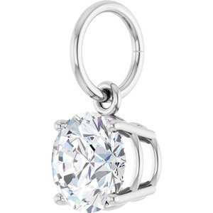14K White Gold 6.5 mm Round Charm/Pendant Mounting – image 3
