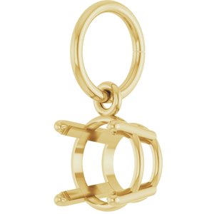 14K Yellow Gold 6.5 mm Round Charm/Pendant Mounting – image 4