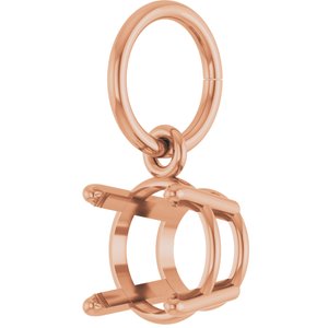 14K Rose Gold 6.5 mm Round Charm/Pendant Mounting – image 4