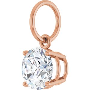 14K Rose Gold 9/10 CT Natural Diamond Charm/Pendant – image 2