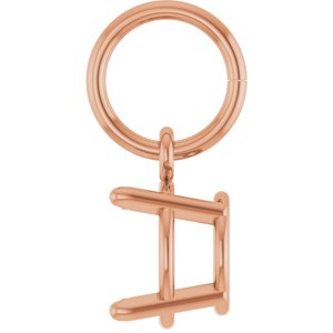 14K Rose Gold 6.5 mm Round Charm/Pendant Mounting – image 6