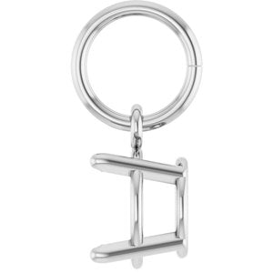 14K White Gold 6.5 mm Round Charm/Pendant Mounting – image 6