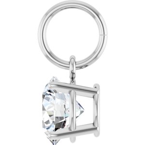 14K White Gold 9/10 CT Natural Diamond Charm/Pendant – image 3