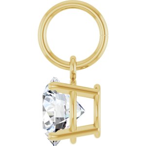 14K Yellow Gold 6.5 mm Round Charm/Pendant Mounting – image 5