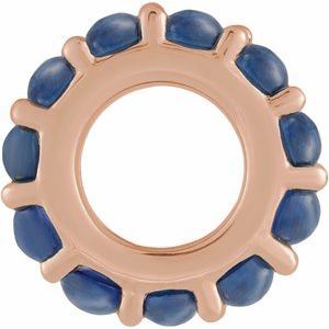 14K Rose Gold Natural Blue Sapphire Cabochon Spacer Charm/Pendant – image 2