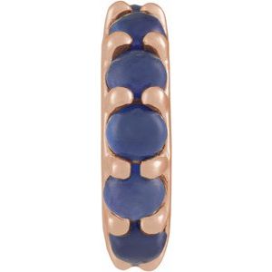 14K Rose Gold Natural Blue Sapphire Cabochon Spacer Charm/Pendant