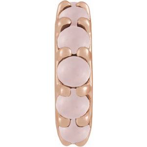 14K Rose Gold Natural Rose Quartz Cabochon Spacer Charm/Pendant
