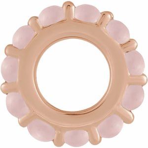 14K Rose Gold Natural Rose Quartz Cabochon Spacer Charm/Pendant – image 2