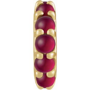 14K Yellow Gold Natural Ruby Cabochon Spacer Charm/Pendant