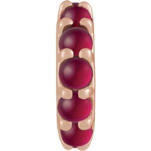 14K Rose Gold Lab-Grown Ruby Cabochon Spacer Charm/Pendant