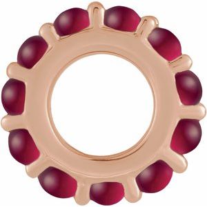 14K Rose Gold Lab-Grown Ruby Cabochon Spacer Charm/Pendant – image 2