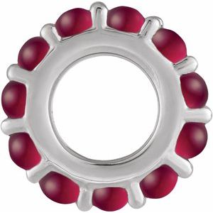 Sterling Silver Natural Ruby Cabochon Spacer Charm/Pendant – image 2