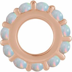 14K Rose Gold Natural Ethiopian Opal Cabochon Spacer Charm/Pendant – image 2