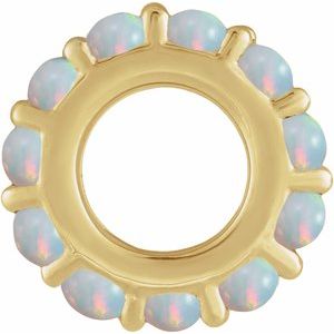 14K Yellow Gold Natural Ethiopian Opal Cabochon Spacer Charm/Pendant – image 2