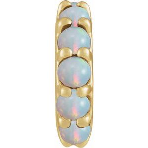 14K Yellow Gold Natural Ethiopian Opal Cabochon Spacer Charm/Pendant