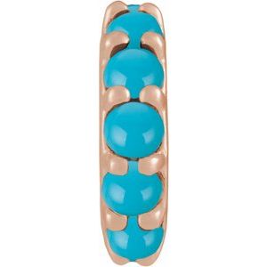 14K Rose Gold Natural Turquoise Cabochon Spacer Charm/Pendant
